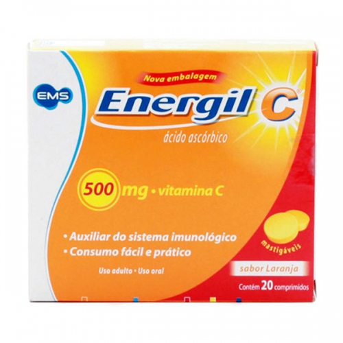 Energil C 500mg com 20 comprimidos Mastigáveis