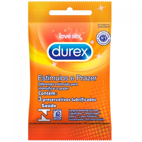 Preservativo Durex Estimulante de Prazer 3 unidades