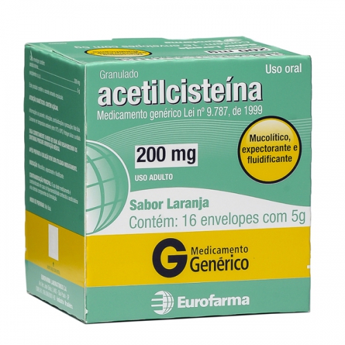 Acetilcisteina Granulado 200mg 16 envelopes  5g