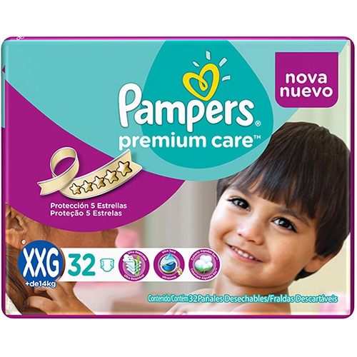 Fralda Pampers Premium Care Mega com 32 Unidades XXG