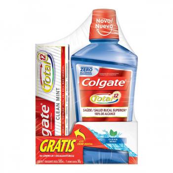 Kit Total 15 Colgate Enxaguante Bucal 500ml + Creme Dental 90g