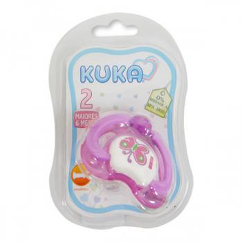 Chupeta Ortodôntica Plus Rosa Decorada Tamanho 2 Kuka