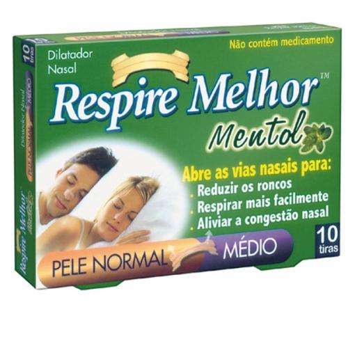 Respire Melhor Dilatador Nasal Mentol com 10 Adesivos