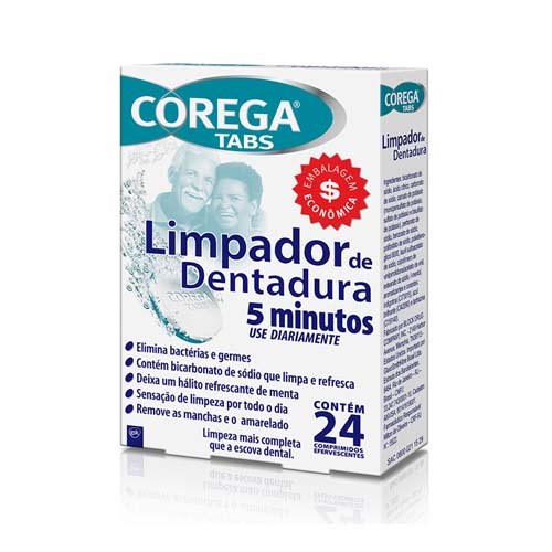 Limpador de Dentadura Corega Tabs 24 Comprimidos