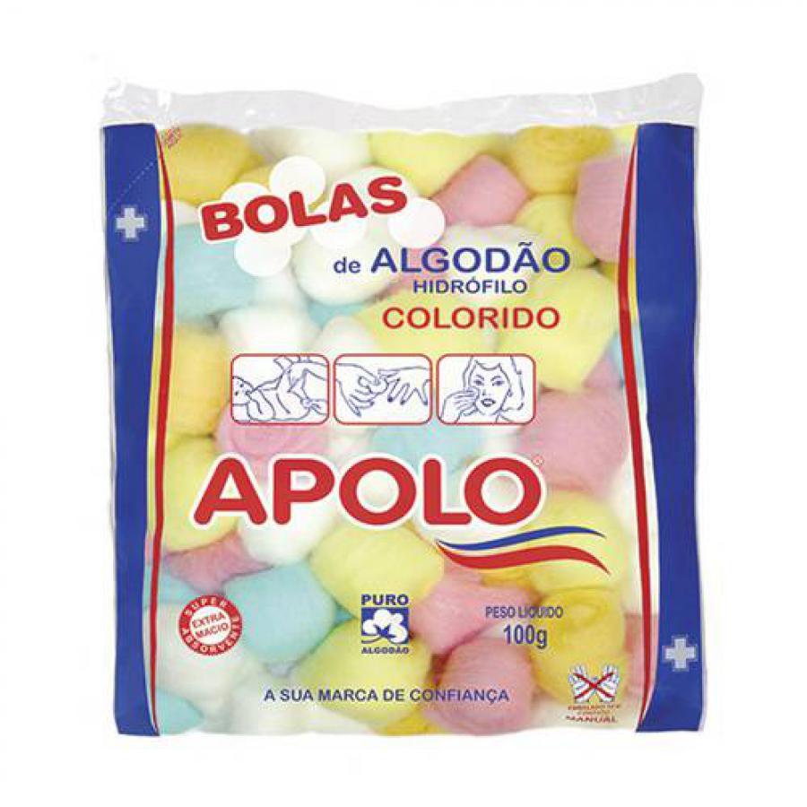 Bolas de Algodao Colorido Apolo 100g