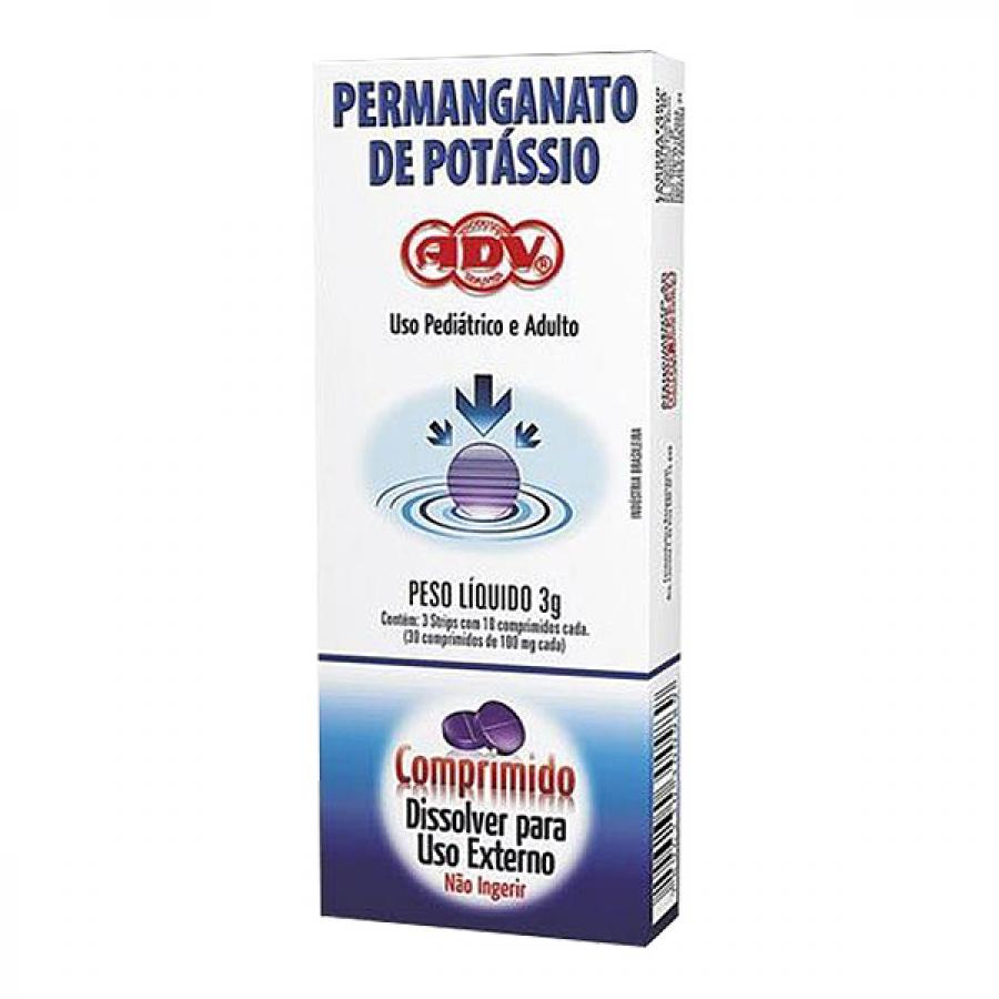 Permanganato potassio adv com 30 comprimidos