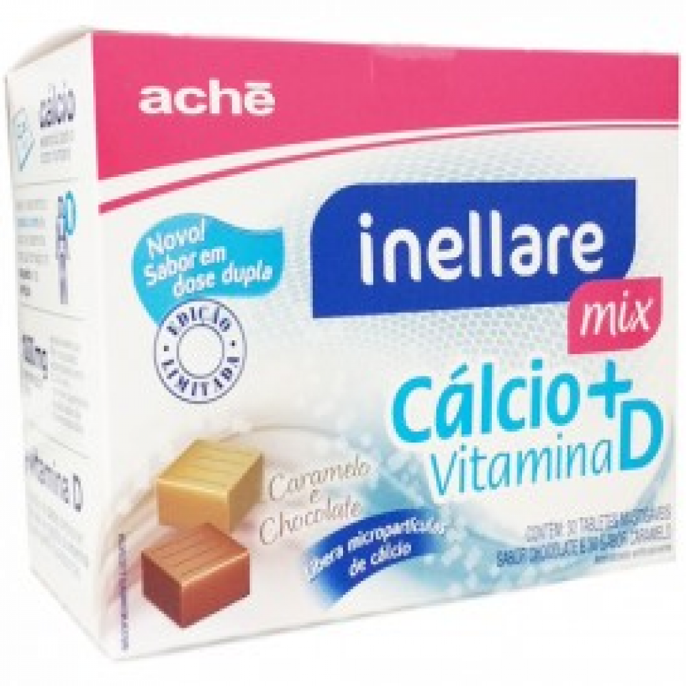 Inellare  Sabor Chocolate e Caramelo c/ 60 Tab. Mastigáveis