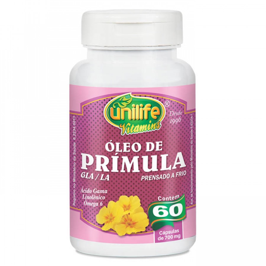 Óleo de Prímula 500mg com 60 Cápsulas