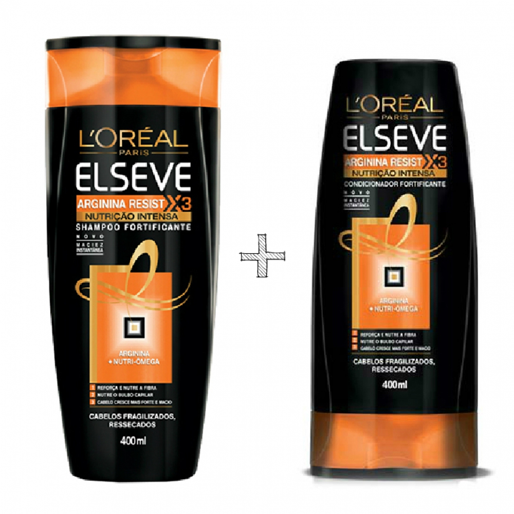 KIT ELSEVE ARGININA RESIST X3 NUTRIÇÃO SHAMPOO+CONDICIONADOR 400ML